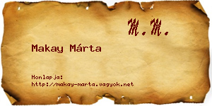 Makay Márta névjegykártya